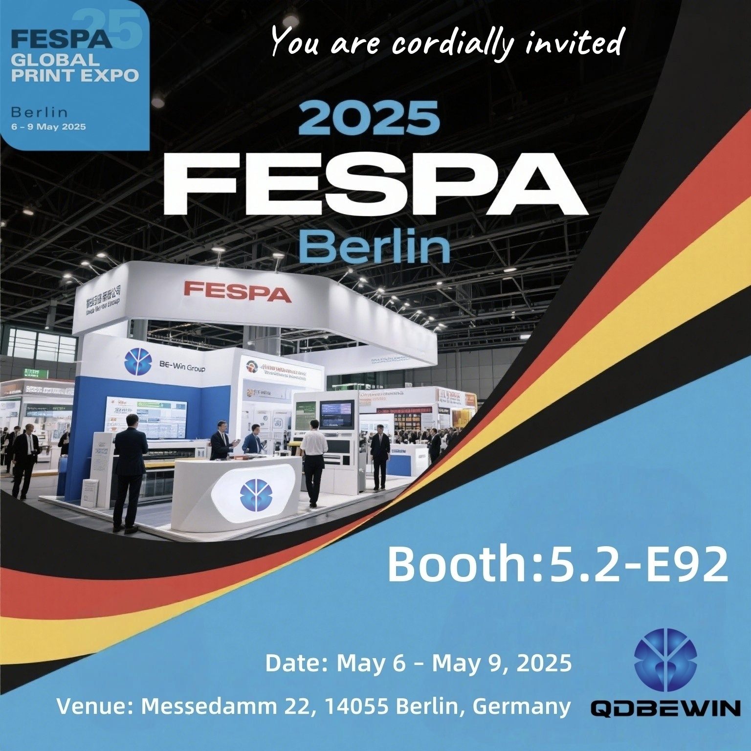 Qingdao be-win to showcase sa Fespa 2025 Berlin-Booth 5.2-E92